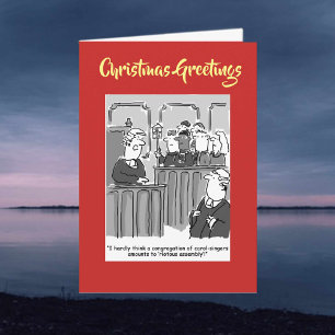 Cartão De Festividades Legal Lawyers Funny Courtroom Cartoon Christmas