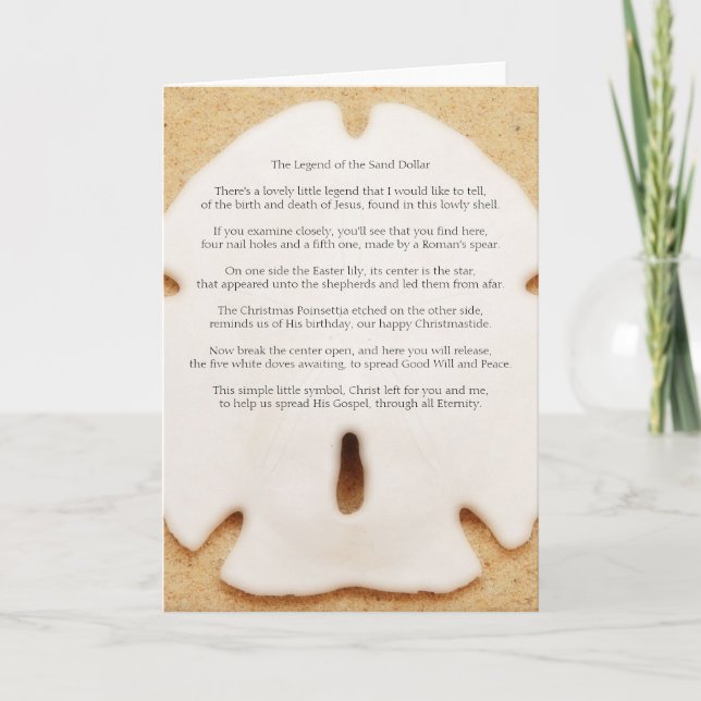 Cartão De Festividades Legenda da placa do dólar de areia (Frente)