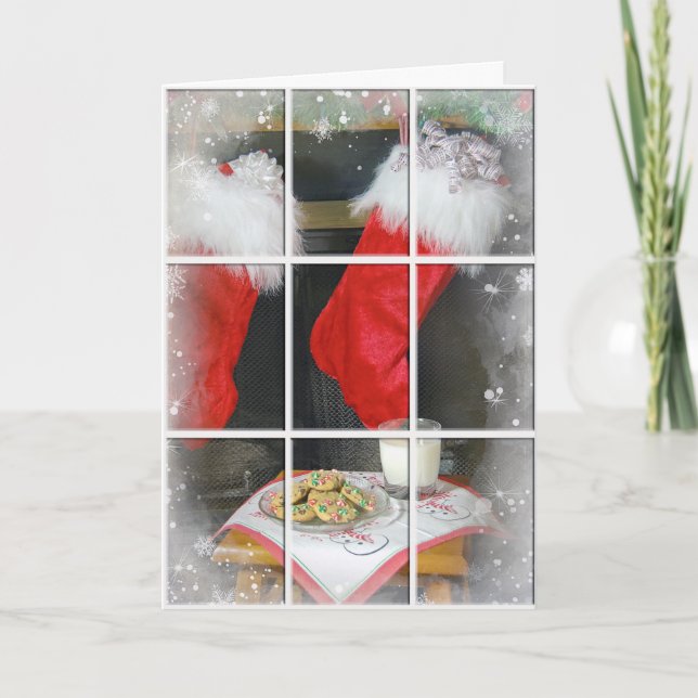 Cartão De Festividades Leite e cookies (Frente)