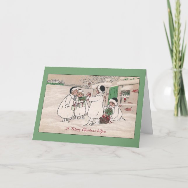 Cartão De Festividades Leitões de Natal (Frente)