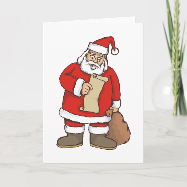 Cartão De Festividades Leitura do papai noel (Frente)