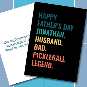 Cartão De Festividades Lenda do Pickleball Dia dos Pais Personalizado