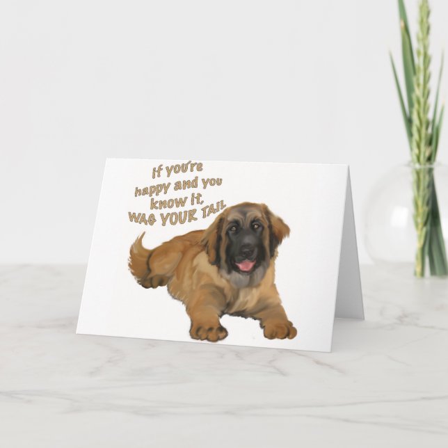 Cartão De Festividades Leonberger (Frente)