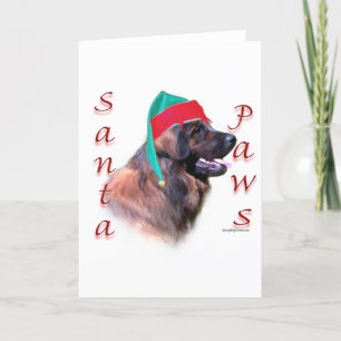 Cartão De Festividades Leonberger Santa Paws