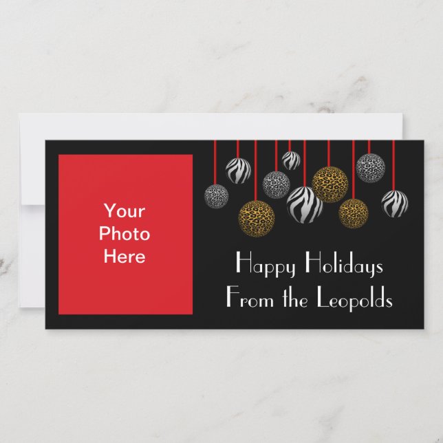 Cartão De Festividades Lepard Zebra (Frente)