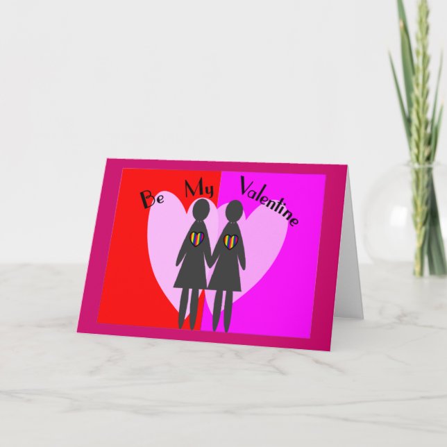 Cartão De Festividades Lesbian "Be my Valentine"-Cards & Gifts (Frente)