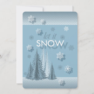 Cartão De Festividades Let It Snow Blue Photo Holiday Card
