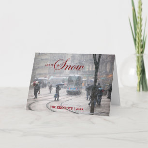 Cartão De Festividades Let it Snow - French Alps Street Winter Snowstorm