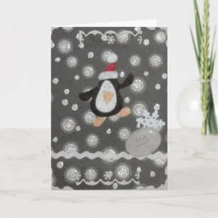 Cartão De Festividades Let it Snow! Penguin Holiday Christmas Card