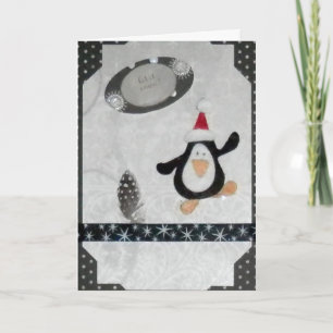 Cartão De Festividades Let it Snow! Penguin Holiday Yule Greeting Card