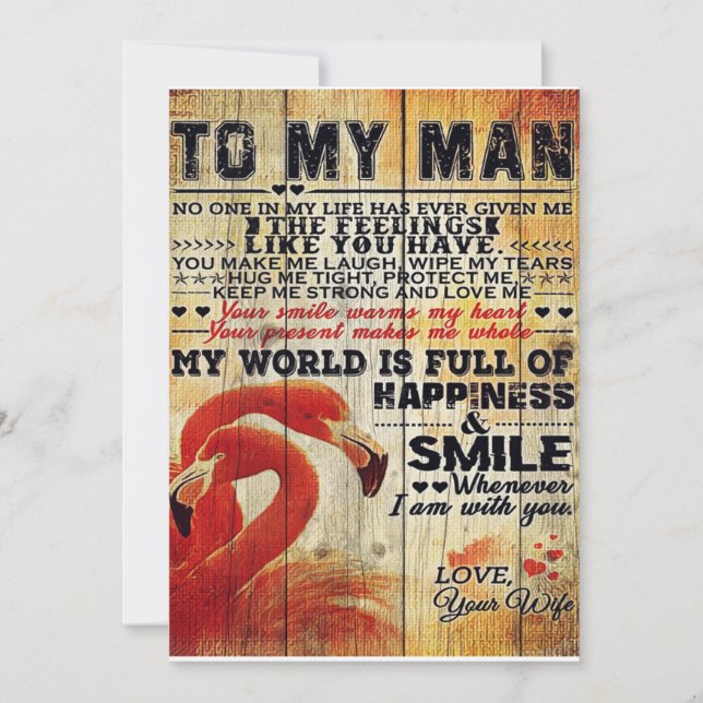 Cartão De Festividades Letra Adorável Para O Meu Marido | Bonito presente (Frente)