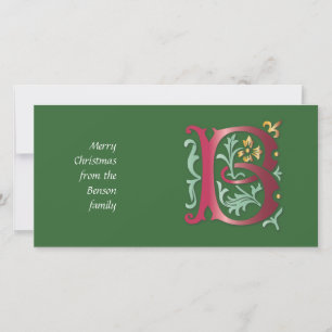 Cartão De Festividades Letra B Monograma Fleur de lis
