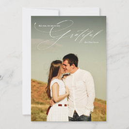 Cartão De Festividades Letra Caligráfica Branca Grata Foto Completa