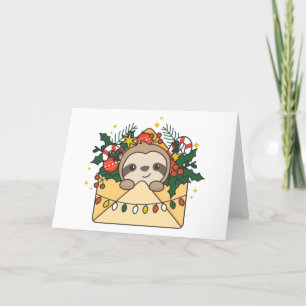 Cartão De Festividades Letra de Natal Lenta Animais de inverno Holtas