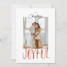 Cartão De Festividades Letra de Pincel de Aquarela Joyful