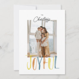 Cartão De Festividades Letras de Pincel Aquarela Alegre Flat