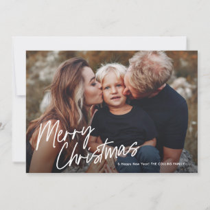 Cartão De Festividades Letras de Script Feliz Natal 2 Foto
