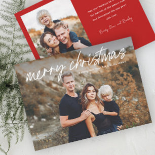 Cartão De Festividades Letras de Script Feliz Natal 2 Foto