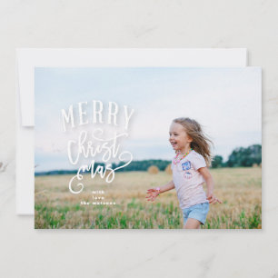 Cartão De Festividades Letreiro Foto Feliz Natal