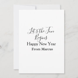 Cartão De Festividades lets the fun begins happy new year name year simpl