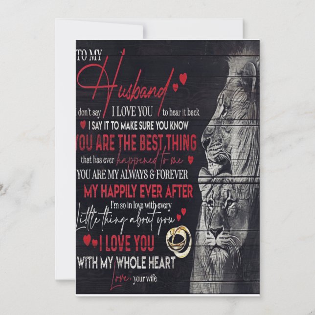 Cartão De Festividades Letter To My Husband, Cute Family Gift (Frente)