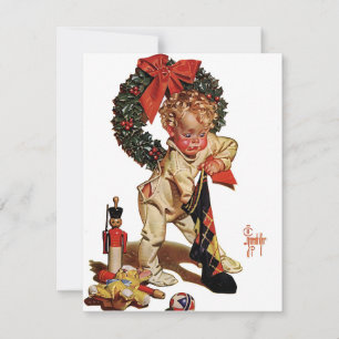 Cartão De Festividades Leyendecker Christmas Stocks