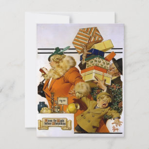 Cartão De Festividades Leyendecker Noite Antes do Natal