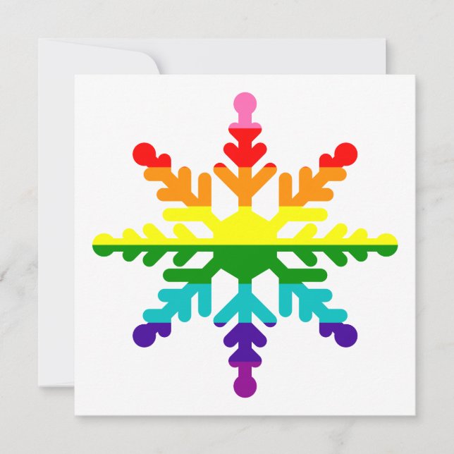 Cartão De Festividades LGBTQ Orgulho Arco-Íris Bandeira Floco de Neve (Frente)