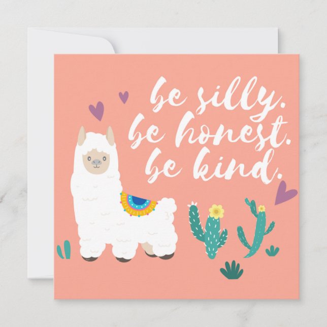 Cartão De Festividades Lhama (Frente)