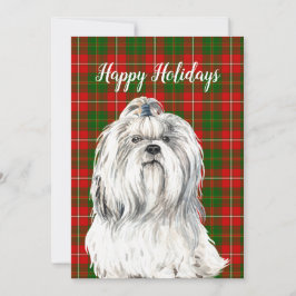 Cartão De Festividades Lhasa Apso cachorro personalizado aquarela
