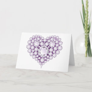 Cartão De Festividades Light Amethyst Heart Gems