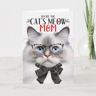 Cartão De Festividades Lilac Point Ragdoll Cat para a mãe no Dia de as mã