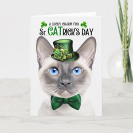 Cartão De Festividades Lilac Point Siamese Lucky Charm Rua CATrick