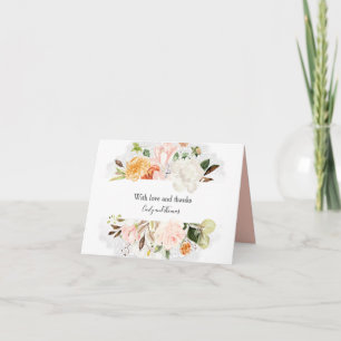 Cartão De Festividades Lilases Magnólias Peônias Rosas Aquarela