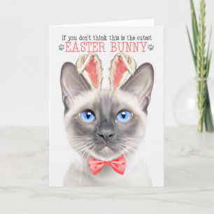 Cartão De Festividades Lilpoint Siamese Cutest Easter Bunny Gatinho Puns