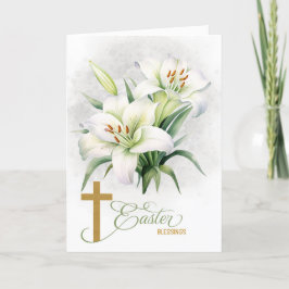 Cartão De Festividades Lily Christian Cross John 11 Scripture Páscoa