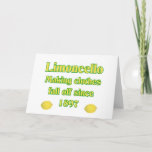 Cartão De Festividades Limoncello<br><div class="desc">Limoncello. Esta é uma grande maneira de mostrar seu orgulho italiano. Excelente para um t-shirt ou uns t-shirt,  aventais,  botões,  ímãs e mais….  Grande presente para alguns Natal,  aniversários,  dia das mães,  dia dos pais e diário da ocasião especialmente.</div>