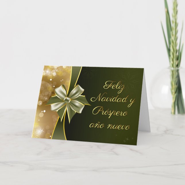 Cartão De Festividades Linda Arco Verde Navidad (Frente)