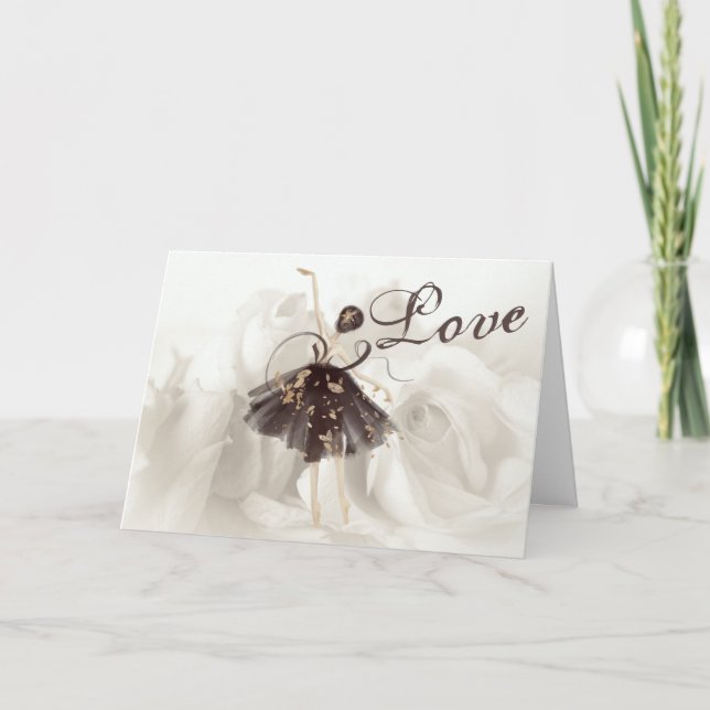 Cartão De Festividades Linda Ballerina, Dia de os namorados H de Rosas Br (Frente)