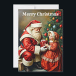 Cartão De Festividades Linda Coloração Vintage Rustic Felry Árvore de Nat<br><div class="desc">Papai Noel</div>
