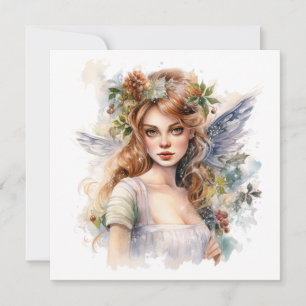 Cartão De Festividades Linda Fada de Natal