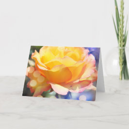 Cartão De Festividades Linda flor amarela de rosa.  Fotografia floral.