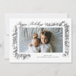 Cartão De Festividades Linda Guirlanda de Ornamentos Nostálgicos de Féria