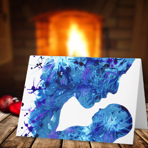 Cartão De Festividades Linda Madonna e Criança de Água