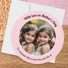 Cartão De Festividades Lindo Dia das Mães Rosa Simples Personalizado com 