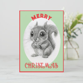 Cartão De Festividades Lindo Esquilo - Feliz Natal