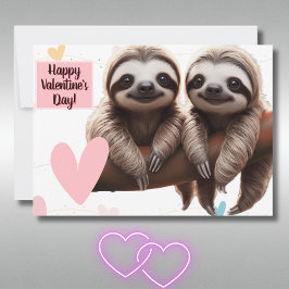 Cartão De Festividades Lindo Preguiça do Dia dos Namorados Amor Pendurado