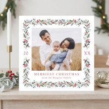 Lindo Quadro Botânico 5 Foto Natal Quadrado