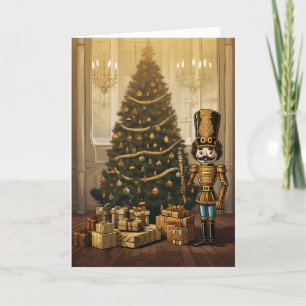 Cartão De Festividades Lindo quebra-nozes de madeira clássico Natal perso