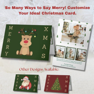 Cartão De Festividades Lindo Renas 4 Imagem